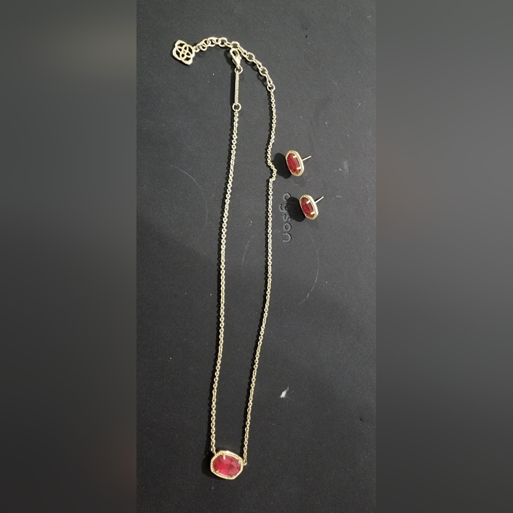 Kendra Scott Gold Necklace with Red Accents